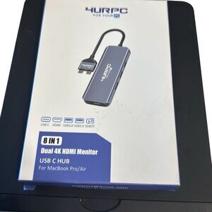4URPC 8-in-one Dual 4K HDMI Monitor USB C HUB Docking Station